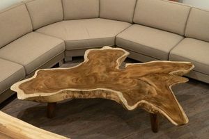 Mesa de Centro Wayon de Diseño Moderno y Ecológico con Tapa de Mármol y Base de Madera, Garantía de 5 Años para Muebles Pequeños - Product Image 3
