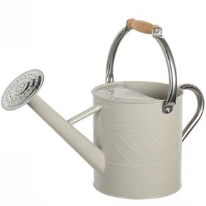บัวรดน้ำโลหะพร้อมด้ามจับไม้และพวยกาแบบมีรูสำหรับใช้ทำสวน - Product Image 1