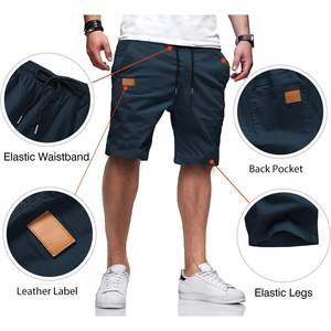 2025 hommes décontracté XL Joggers pantalons Shorts tissé tissu éponge Anti-rides personnalisable Logo couleur pli décoration formelle - Product Image 4