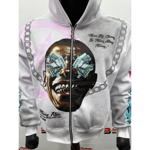<b>Men's</b> Custom Logo Oversize Zipper Heavyweight Cotton Dirty Wash Graphic <b>Hoodie</b> <b>for</b> <b>Men</b> French Terry DTG <b>Work</b> - Product Image 5