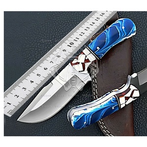 Couteau de camping de chasse à lame fixe en acier inoxydable Sizzco Belle poignée en bois de Corian multicolore Cadeau OEM personnalisable pour lui - Product Image 6