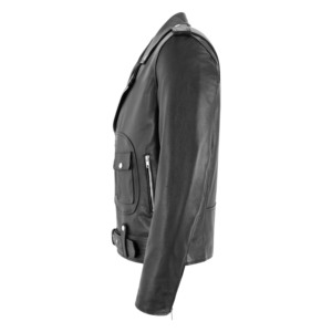 Custom 100% Genuine Cowhide Leather <b>Jacket</b> <b>Mens</b> Biker Style Quilted Lining Lapel Collar Waist Belted YKK Zips Winter - Product Image 2