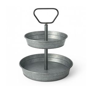 Nuevos Soportes de Metal Galvanizado de 2 Niveles para Pasteles de Boda, Bandejas Metálicas para Postres, Platos para Fiestas de Té, Pasteles de Boda y Cumpleaños - Product Image 2