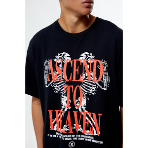 T-shirt pour homme de haute qualité, logo personnalisé sur le devant, col rond, coupe décontractée, impression numérique, tissu en toile unie, polyester/coton - Product Image 2