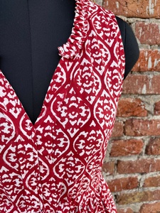 Hot Selling Hand Block Printed Indian Cotton Dress 100% Floral Embroidered <b>Tunics</b> Casual Style Long Maxi Gown At Factory Price - Product Image 4