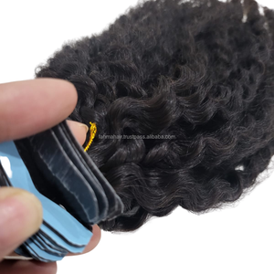 Extensiones de Cabello Humano Remy con Adhesivo, Color Natural Rizado, 100% Cabello Humano Original de Indonesia - Product Image 3