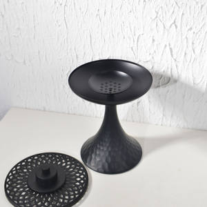 Modern Matte Black Metal Bakhoor Burner Arabic Incense Holder Luxury <b>Oud</b> Burner Ramadan Home Decor Stand - Product Image 2