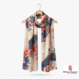 Premium Luxury Long Scarf Soft Polyester Fabric <b>Head</b> <b>Wrap</b> Digital Print Winter Custom Branding White Label OEM ODM - Product Image 5