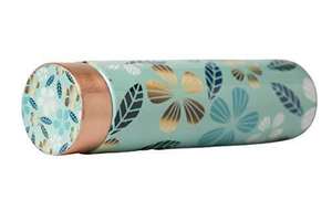 Bouteille en cuivre pur avec motif traditionnel bleu Meena, finition brillante, lisse et durable. Bouteille en cuivre Meena brillante. - Product Image 3