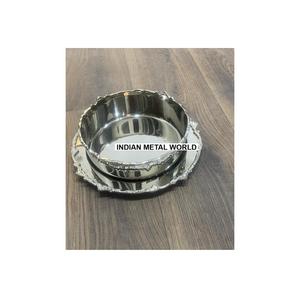 Tazón para Servir Dulces Decorativo para el Hogar, de Calidad Superior, de Metal Plateado, para Postres, de Acero Inoxidable con Diseño Acanalado - Product Image 3