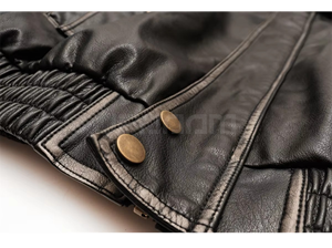 Unisex Spring <b>Retro</b> Eco-Friendly Streetwear Real Cowhide <b>Leather</b> Customizable <b>Jacket</b> Crew Neck Zipper Outerwear Windproof Loose - Product Image 5