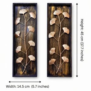 Paneles Decorativos de Pared con Diseño de Hojas, Arte Rústico Moderno para Colgar en la Pared, Escultura para Sala de Estar, Dormitorio y Oficina (45X15 CM) - Product Image 6