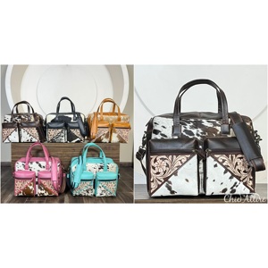 Wholesale Multifunctional Large Size Hand Tooled Leather Zipper Pocket Mummy Nappy Bag Multiple Compartment Travel <b>Storage</b> Bag - Product Image 1