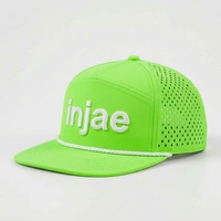 Casquettes de golf personnalisées OEM à 7 panneaux, perforées, découpées au laser, à visière plate et structurées, ODM, faible MOQ, usine de casquettes