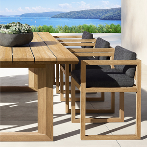 Mesa de Comedor Rectangular de Madera de Teca Sólida Más Vendida con Diseño Moderno; Duradera, Adecuada para Exteriores, Hoteles, Parques, Villas - Product Image 4