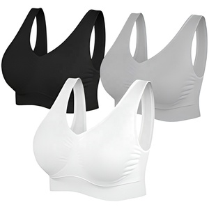 Soutien-gorge de sport dos nageur pour femme, maintien léger, pour yoga, col en U, couleur unie, respirant, sans couture, avec dentelle frontale, 100% Nylon - Product Image 1
