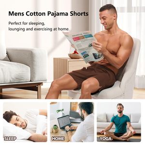 <b>Men</b>’s Sleep <b>Shorts</b> Cotton Lightweight Lounge <b>Pajama</b> <b>Shorts</b> 4 Inch Inseam with Pockets Wholesale Supplier - Product Image 6