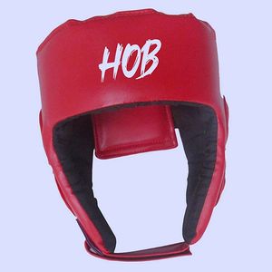 Protector de Cabeza para Boxeo HOB, Cuero PU Rojo, Unisex, Adulto, Casco Deportivo Protector, Impresión por Transferencia de Calor, Cierre de Velcro - Product Image 1