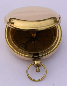 Vintage Brass Pocket <b>Compass</b> Nautical Navigation <b>Compass</b> with Hinged Lid Decorative Travel <b>Compass</b> for Outdoor Adventure Gift - Product Image 4