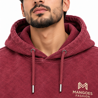 MANGOES FASHION Survêtement unisexe en molleton 100% coton marron à capuche, manches longues, couleur unie, pantalon de survêtement à cordon de serrage, streetwear