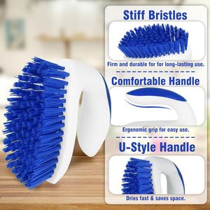 Lot de 2 brosses de nettoyage manuelles à poils rigides pour salle de bain, douche, carrelage, tapis, baignoire, sol - pour le nettoyage - Product Image 3