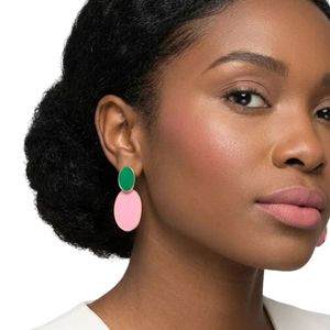 Pendientes Dobles Ovalados de Oro Rosa de 14K, Joyería de Moda para Mujer, Elegantes Pendientes Ovalados, Accesorio de Regalo para Fiestas - Product Image 5