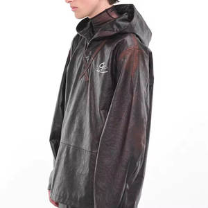 Nueva Chaqueta con Capucha de Cuero para Hombre, Estilo Casual, Ropa de Invierno para Hombre, Colección Grace, Transpirable - Product Image 1