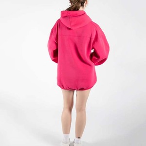 Sudadera con Capucha Extra Grande para Mujer, Color Sólido, Hombros Caídos, Manga Larga, Felpa de Algodón, Transpirable, para Otoño - Product Image 4
