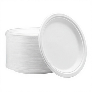 Assiettes jetables rondes écologiques de 7 pouces pour les célébrations de mariage bohème chic - Product Image 3