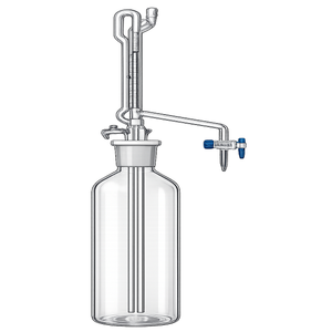 Burette automatique de classe B avec réservoir, soufflet en caoutchouc et robinet en PTFE – Verre volumétrique de laboratoire - Product Image 2