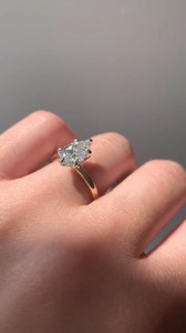 1.75 Carat Pear Cut Lab Grown Diamond Gold Engagement <b>Ring</b> for Women | Hidden Halo <b>Solitaire</b> Wedding Anniversary <b>Ring</b> | Luxury - Product Image 6