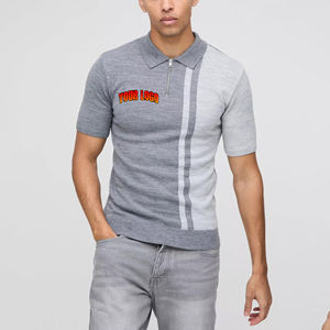 T-shirt streetwear tricoté bicolore 100 % coton 180 g/m² pour homme, séchage rapide, avec logo personnalisé par transfert thermique – Nouvelle collection tendance - Product Image 4