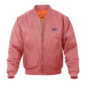 Custom Logo Winter Mens Bomber Jacket Front Zip Eco-Friendly Breathable Lightweight Polyester Outdoor Casual Fashion Apparel - Product Image 1