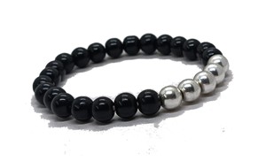 Bracelet Bouddha en tourmaline noire de haute qualité, perles en argent, bijoux fantaisie pour homme et femme, pour la méditation et l'énergie, idéal comme cadeau. - Product Image 5