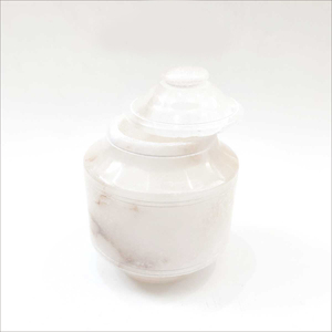 Ensemble de pots de rangement en albâtre sculpté à la main, design Ivory Stonecraft, contenants de cuisine de luxe, décoration élégante pour la maison, prix de gros premium - Product Image 4