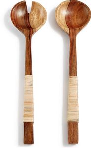 Grand succès : Serveur à salade en rotin design, avec poignée en rotin, ustensile de service pour salades, au prix direct usine - Product Image 3