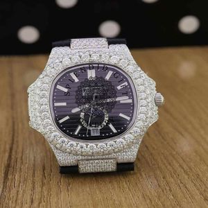 นาฬิกา Splendidigie Jewelry หรูหรา ประดับด้วยมอยส์ซาไนต์ แซฟไฟร์ คริสตัล พร้อมกลไก ETA ขนาด 28 มม. ระบบอนาล็อก ควอตซ์ สำหรับผู้ชาย สายเงิน กันน้ำ 10 เมตร - Product Image 1