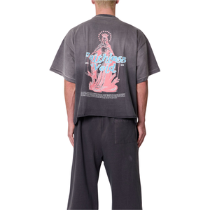 เสื้อยืดคอกลมแขนสั้นผู้ชาย รุ่น 994 ลายกราฟิกด้านหน้า ลายศิลปะด้านหลัง ทรงหลวม สไตล์สตรีทแวร์ ขายส่ง รับผลิตตามแบบ OEM ผ้าคอตตอนเจอร์ซีย์ - Product Image 2