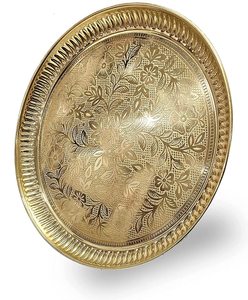 Thali de prière en laiton, artisanal et traditionnel, pour Mandir, décoration de maison ou de bureau - Product Image 4