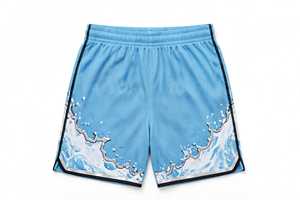PADA PRIME Ensemble de maillot de football sublimé bleu clair à col en V pour homme, manches courtes, en maille respirante - Product Image 3