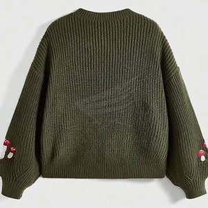 เสื้อสเวตเตอร์ไหมพรมผู้หญิงแฟชั่นลำลองสำหรับฤดูหนาว พร้อมโลโก้ด้านหน้า สวมใส่สบาย ระบายอากาศได้ดี เหมาะสำหรับใส่ทุกวัน ดีไซน์ล่าสุด - Product Image 2