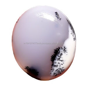 หินโอปอล Dendrite ธรรมชาติขนาด28X23X8มม.,เครื่องประดับ DIY ทรงรีทำอัญมณีทรงหลวมเรียบโอปอลสีเทาด้านหลังเรียบ - Product Image 1