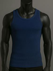 Camisetas sin mangas para hombre, de secado rápido, lisas, deportivas, con cuello redondo, holgadas, para verano, venta al por mayor - Product Image 2