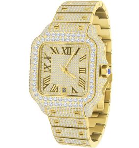 Reloj de Lujo DAZZLING JEWELS con Incrustaciones de Moissanita Estilo Hip Hop para Hombre, con Números Romanos, Mecánico Automático, Cristal de Zafiro y Diamantes - Product Image 3