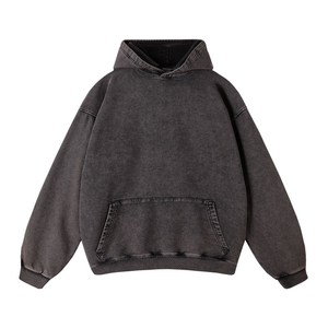 Sudadera con Capucha de Felpa 100% Algodón para Invierno, Corte Regular, con Bolsillo, Teñido Liso, Unisex, Personalizable con Logotipo, Venta al Por Mayor de Fábrica OEM - Product Image 2