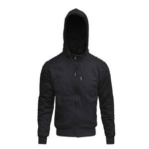 Unisex Black Hooded Fleece <b>Neck</b> <b>Warmer</b> Windproof Casual Winter Wear Regular Fit Solid Color Knitted Fabric - Product Image 4