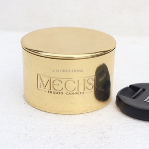 Custom Logo Pure Brass Gold 12 Oz Handmade Glossy Finish Candle Jar Containers for Candle Making Votive Candle Home Decoration - Product Image 4