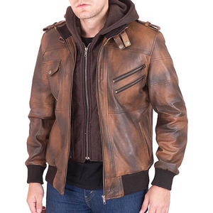 Winter Wear Mens Hooded PU Waterproof Leather Jacket Size Casual Outdoor Motorcycle Simple Style Outerwear - Product Image 2