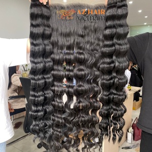 100% cheveux bruts vietnamiens 13x6 perruque avant en dentelle bouclés et lâches ondulés profonds en Stock Extensions de cheveux humains perruques frontales - Product Image 3