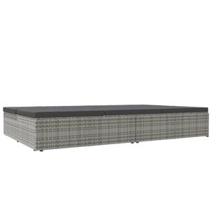 Lettino in Poly Rattan convertibile grigio scuro con cuscini - Product Image 5